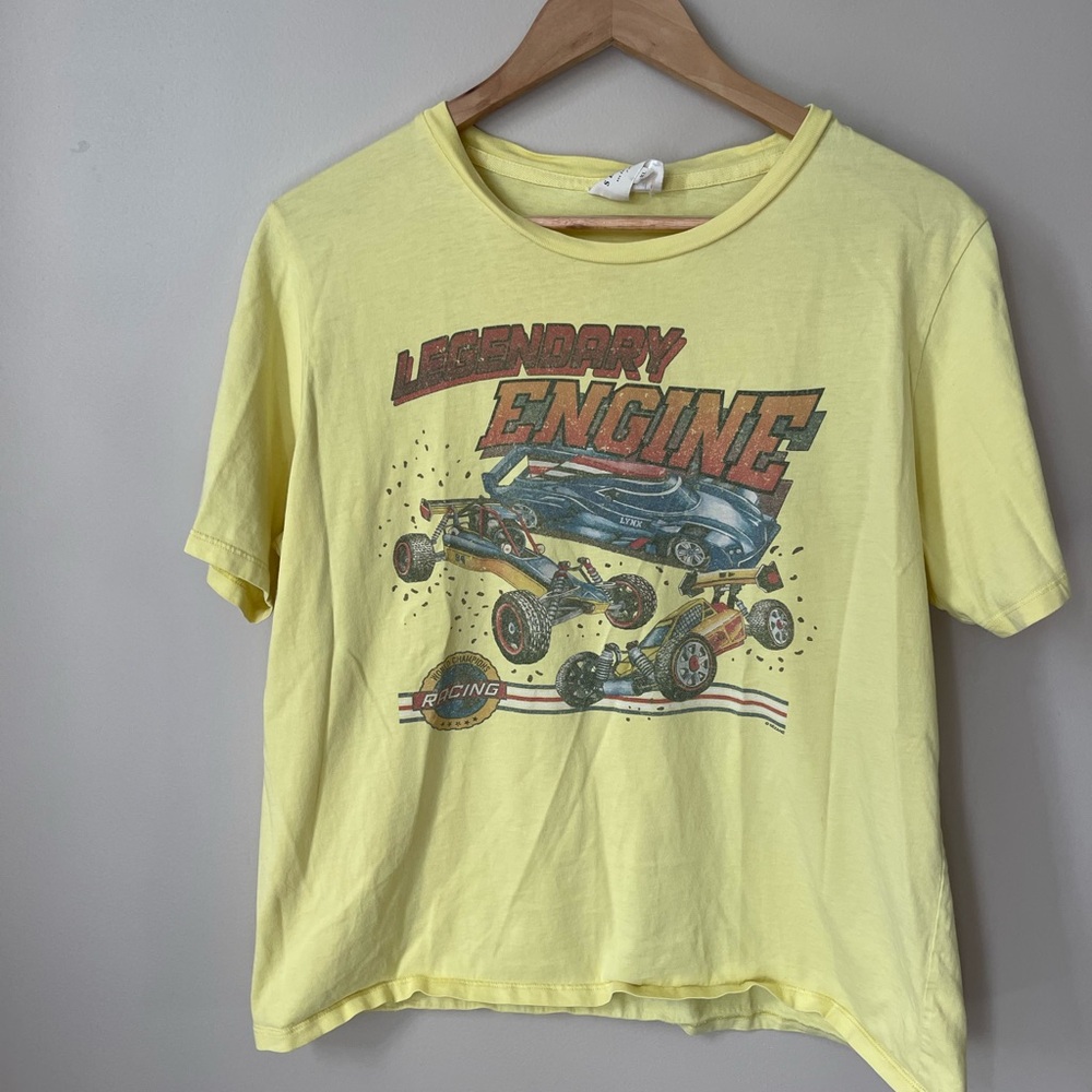 Sezane Yellow Short Sleeve Graphic Tee